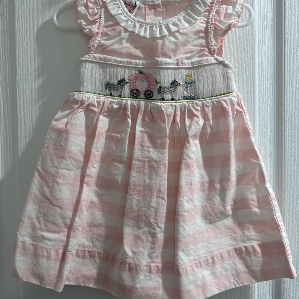 Pink Gingham Smocked toddler dress